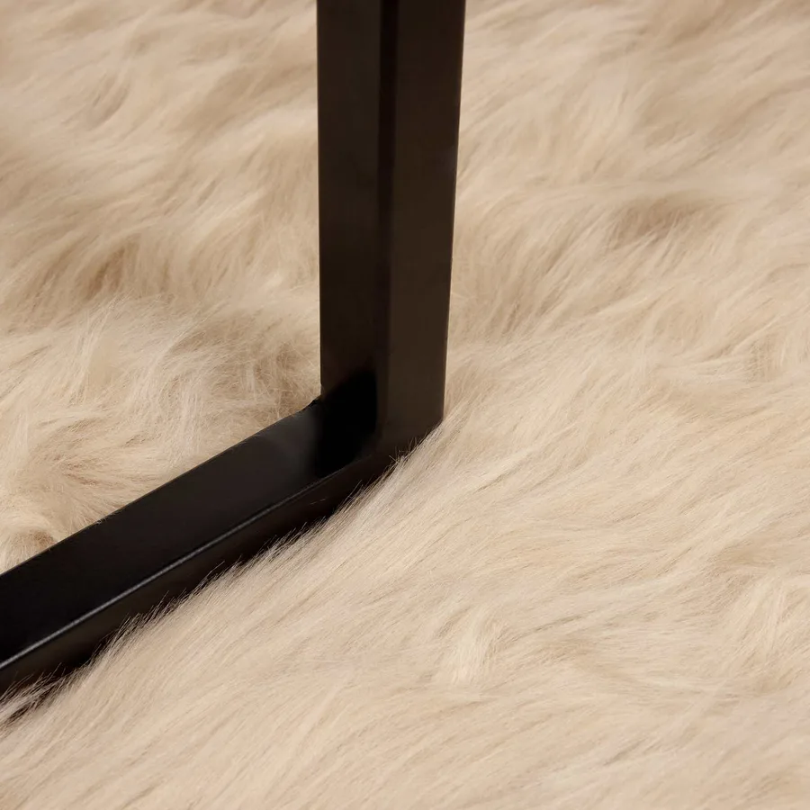 Tapis en fausse TAFALLA Beige 200 x 200 cm Polyester - 5