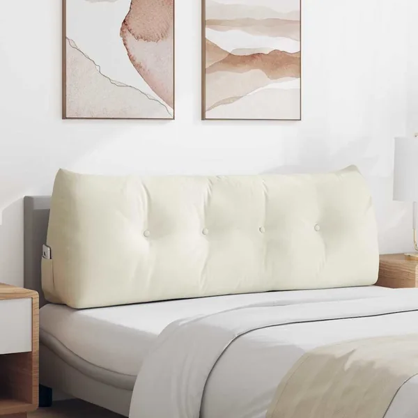 Coussin de Dos Crème 140 x 24 x 50 cm Velours