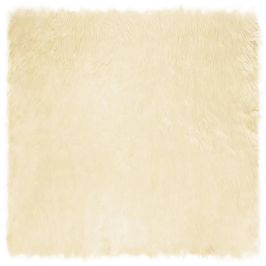 Tapis en fausse TAFALLA Crème 200 x 200 cm Polyester - 2