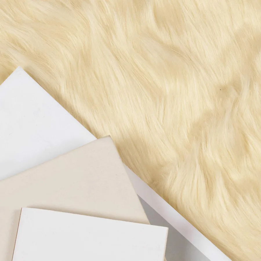 Tapis en fausse TAFALLA Crème 200 x 200 cm Polyester - 3
