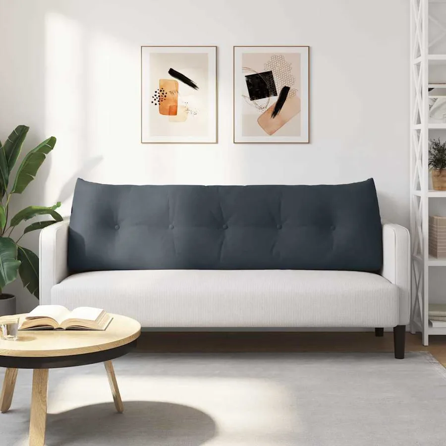 Coussin de Dos Gris foncé 160 x 24 x 50 cm Velours - 4