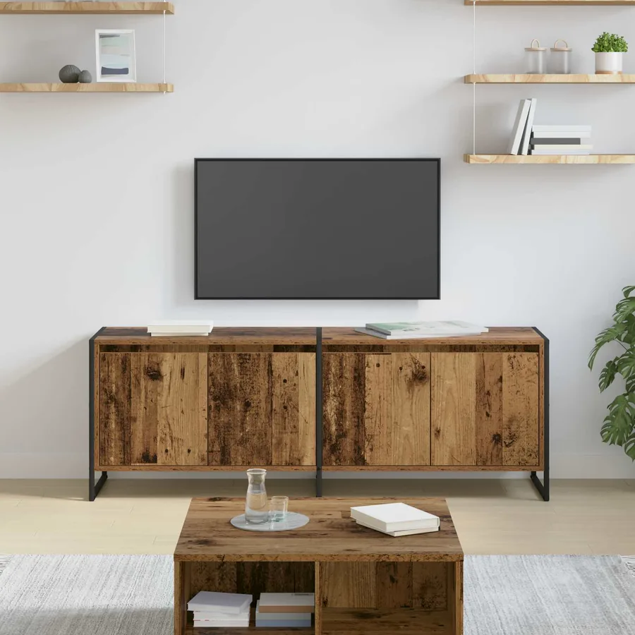 Meuble TV Bois Ancien 140 x 36 x 49.5 cm Bois d'ingénierie