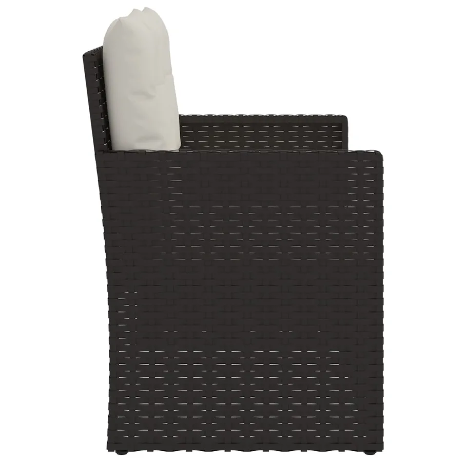 Banc de jardin avec coussins Noir 105 cm Résine tressée - 5