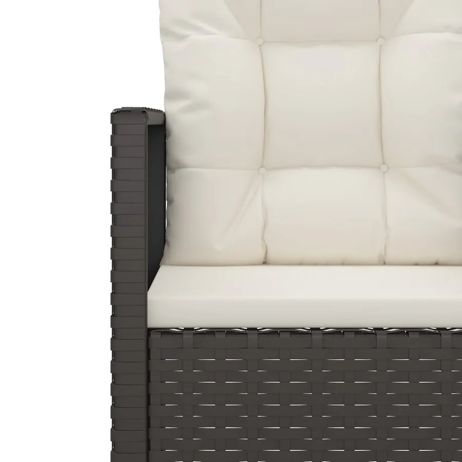 Banc de jardin avec coussins Noir 105 cm Résine tressée - 7