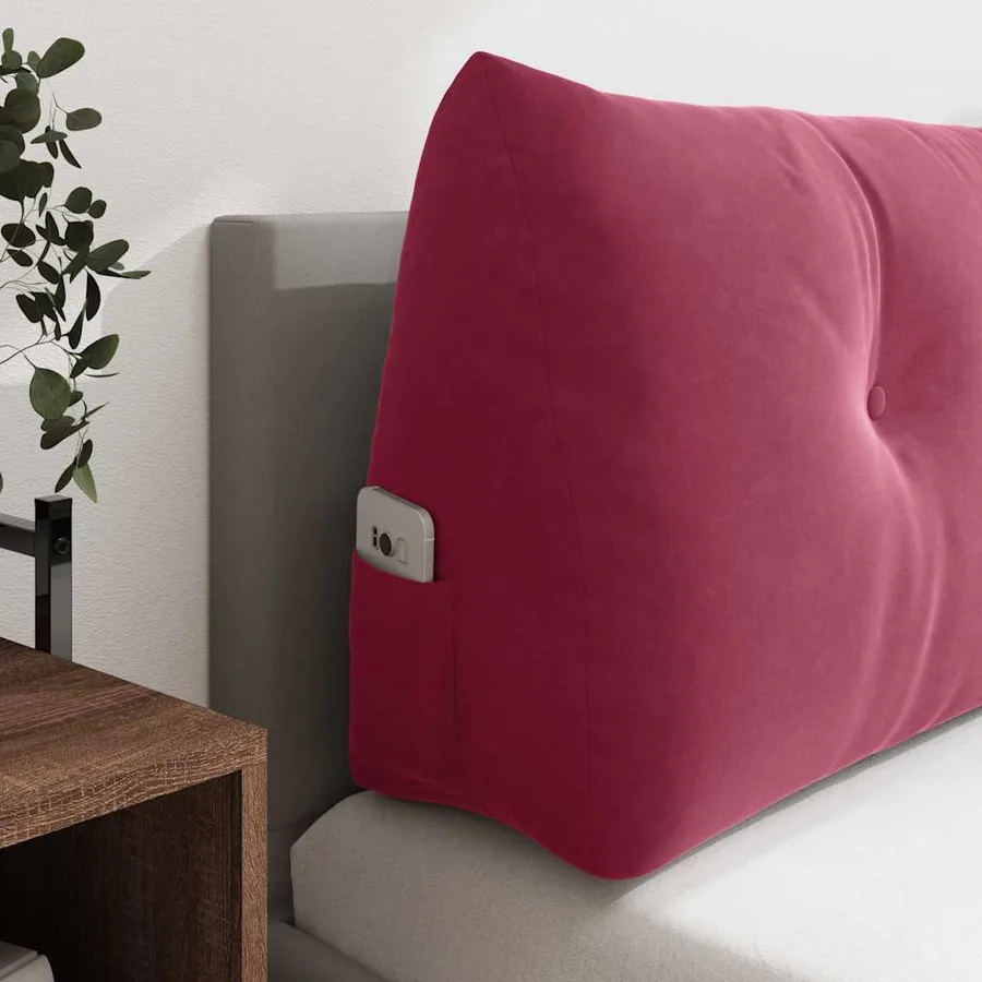 Coussin de Dos Bordeaux 160 x 24 x 50 cm Velours - 5