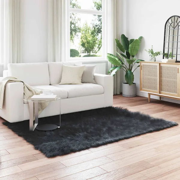Tapis en fausse TAFALLA Noir 120 x 170 cm Polyester