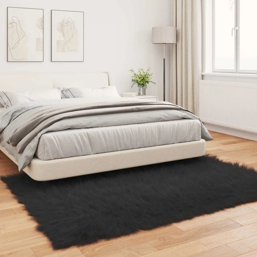 Tapis en fausse TAFALLA Noir 120 x 170 cm Polyester - 4