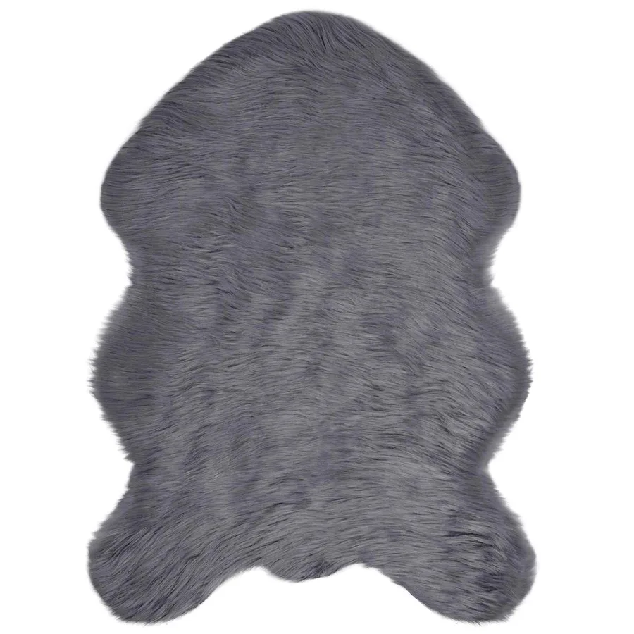 Tapis en fausse TAFALLA Anthracite 80 x 120 cm Polyester - 2