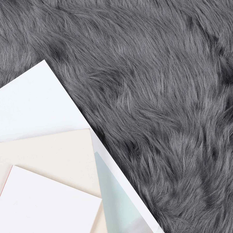 Tapis en fausse TAFALLA Anthracite 80 x 120 cm Polyester - 3