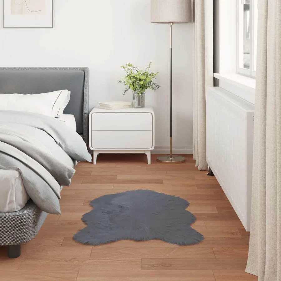 Tapis en fausse TAFALLA Anthracite 80 x 120 cm Polyester - 4