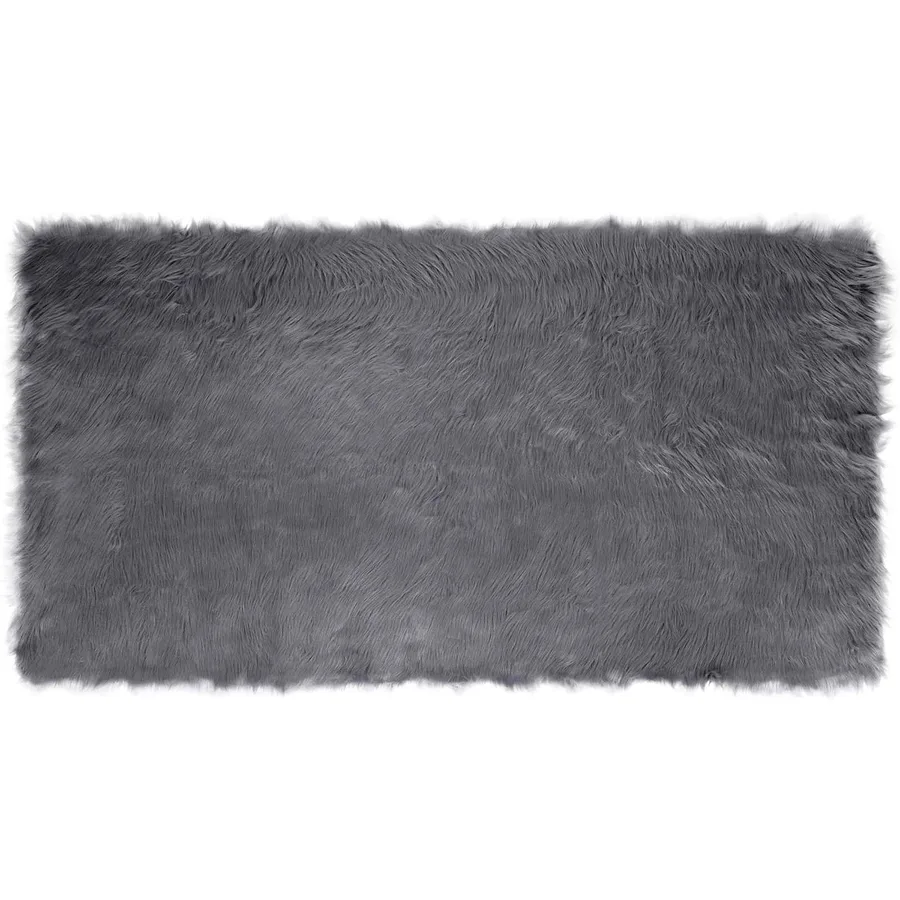 Tapis en fausse TAFALLA Anthracite 60 x 110 cm Polyester - 2