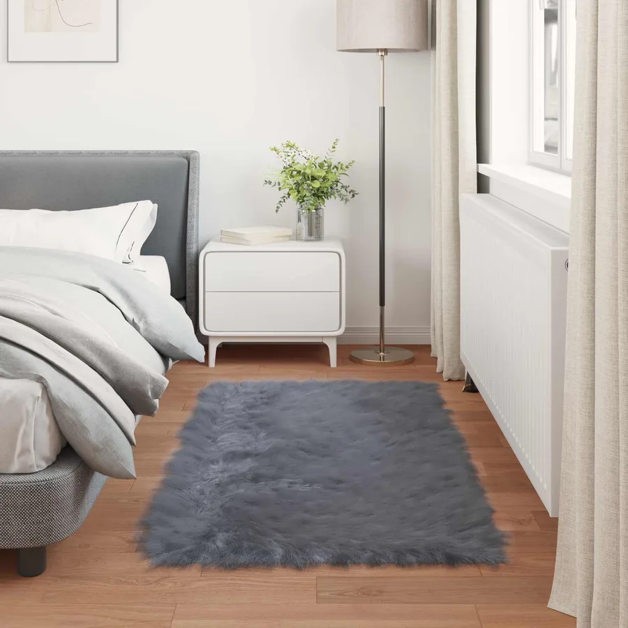 Tapis en fausse TAFALLA Anthracite 60 x 110 cm Polyester - 4