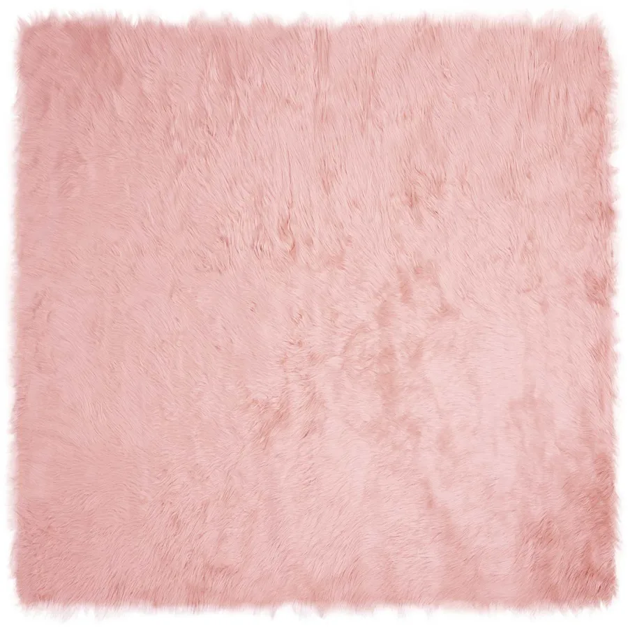Tapis en fausse TAFALLA Rose 120 x 120 cm Polyester - 2