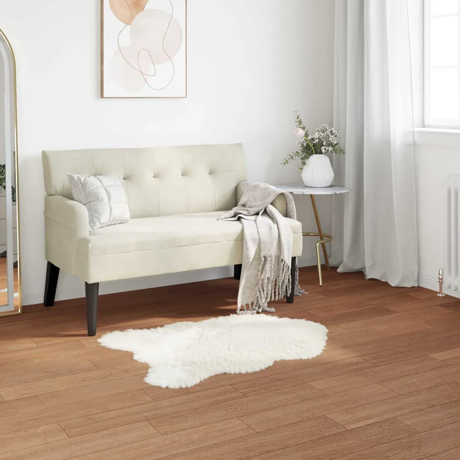 Tapis en fausse TAFALLA Blanc 60 x 90 cm Polyester