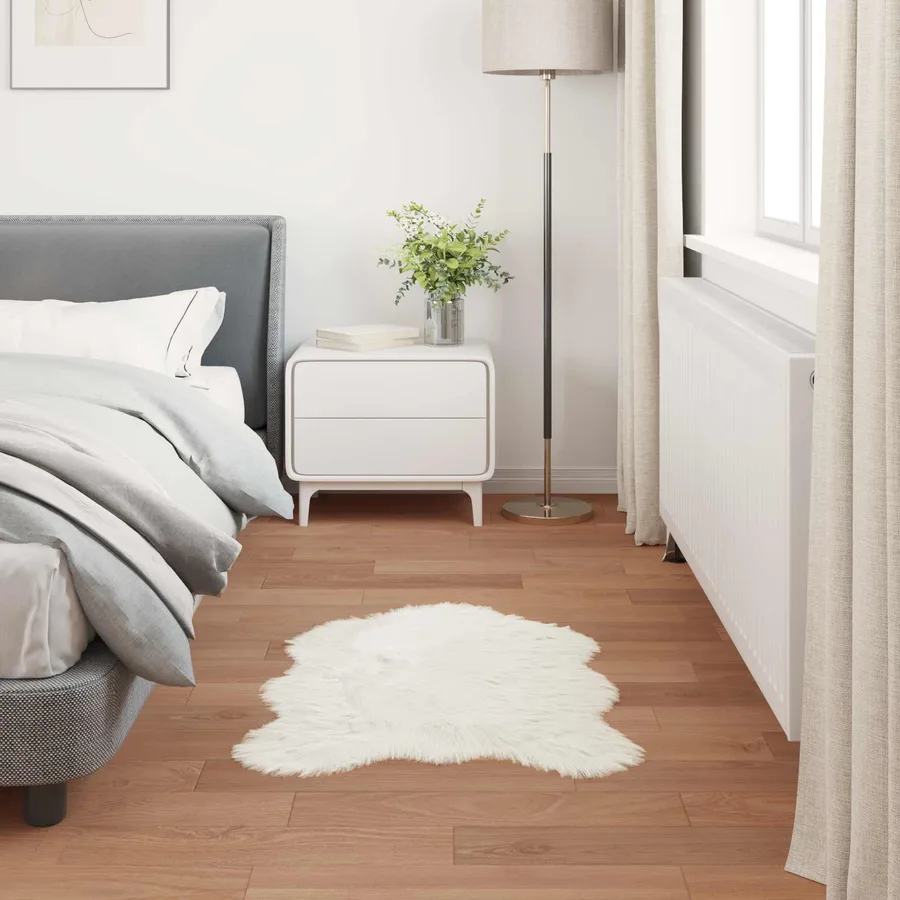 Tapis en fausse TAFALLA Blanc 60 x 90 cm Polyester - 4