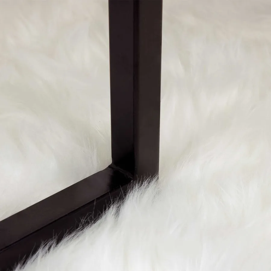 Tapis en fausse TAFALLA Blanc 60 x 90 cm Polyester - 5