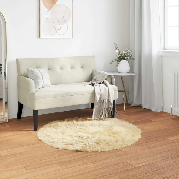 Tapis en fausse TAFALLA Crème Ø 80 cm Polyester