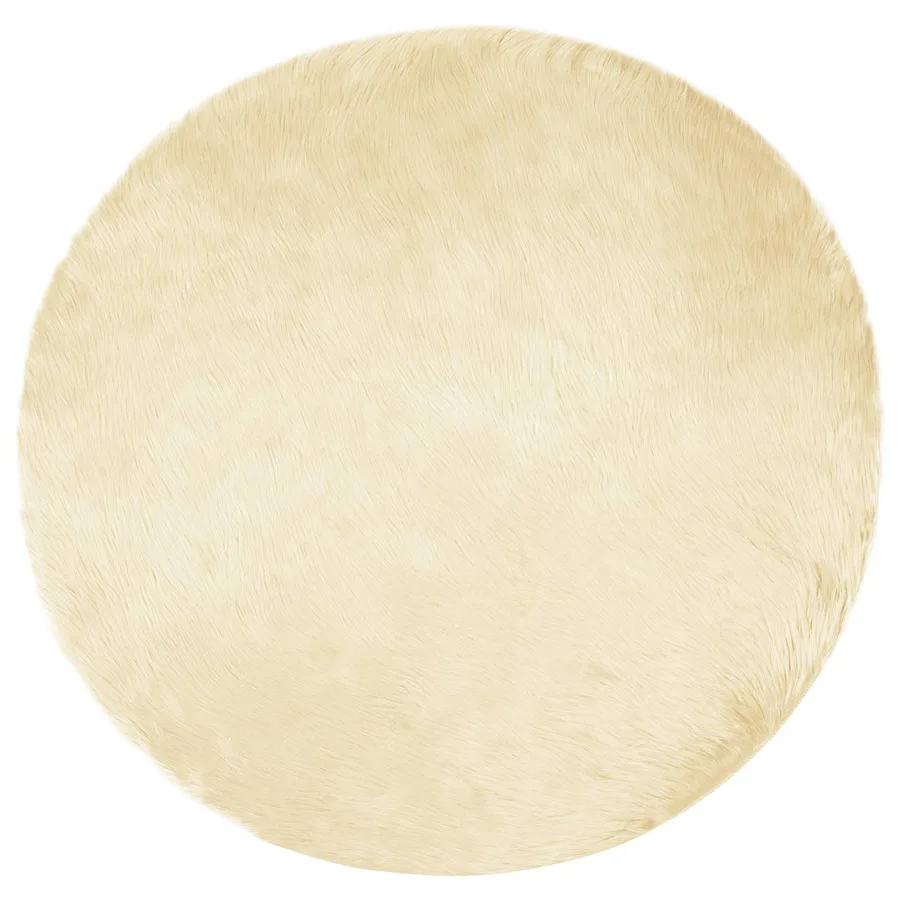 Tapis en fausse TAFALLA Crème Ø 80 cm Polyester - 2