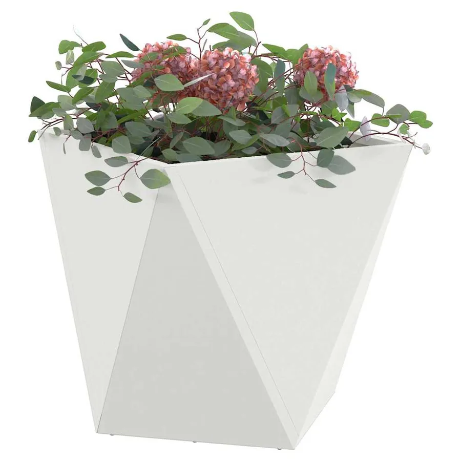 Jardinière 2 pc Blanc 40 x 40 x 40 cm Acier - 3
