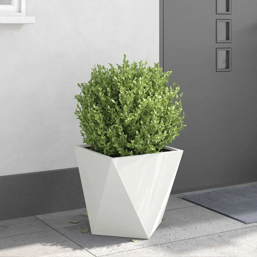 Jardinière 2 pc Blanc 40 x 40 x 40 cm Acier - 4