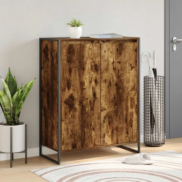 Cabinet à chaussures avec stockage Chêne Fumé 79 x 36 x 100 cm