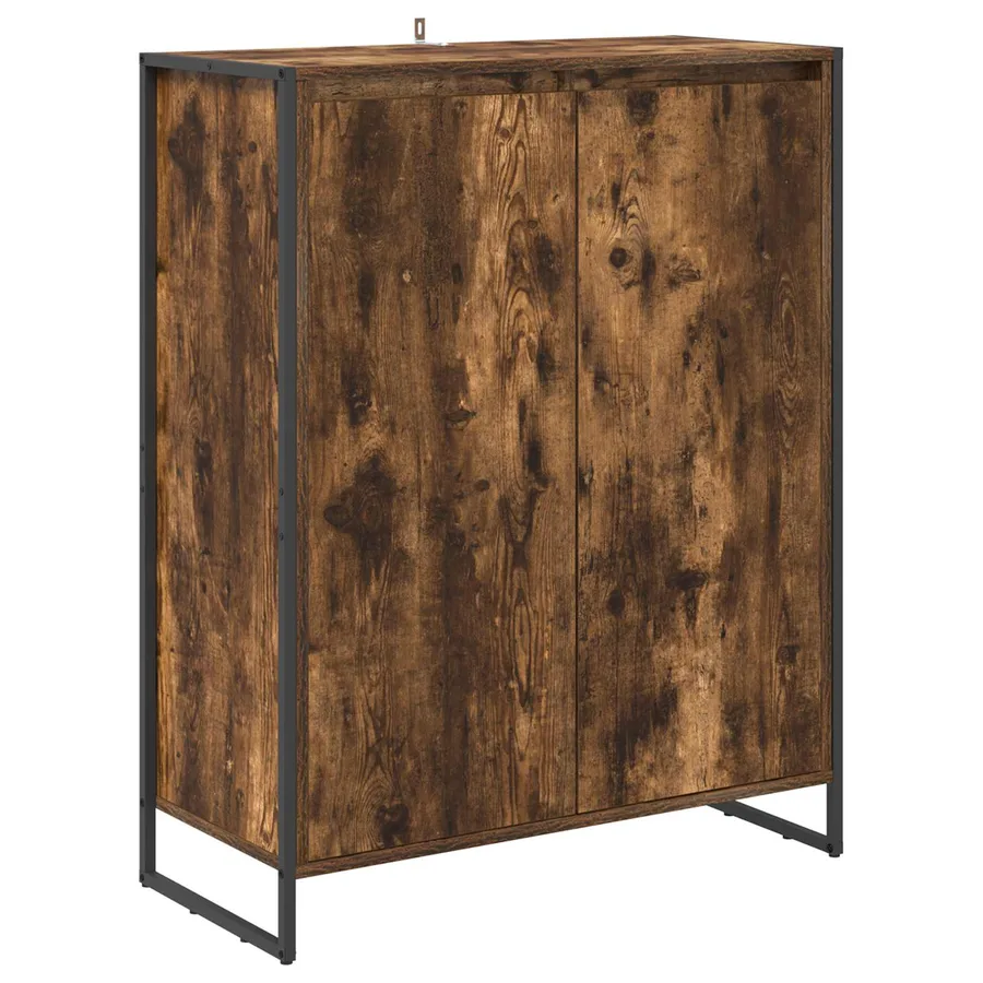 Cabinet à chaussures avec stockage Chêne Fumé 79 x 36 x 100 cm - 2