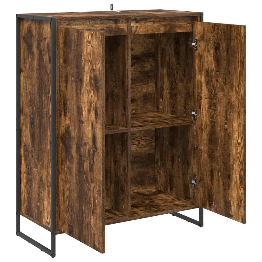 Cabinet à chaussures avec stockage Chêne Fumé 79 x 36 x 100 cm - 5