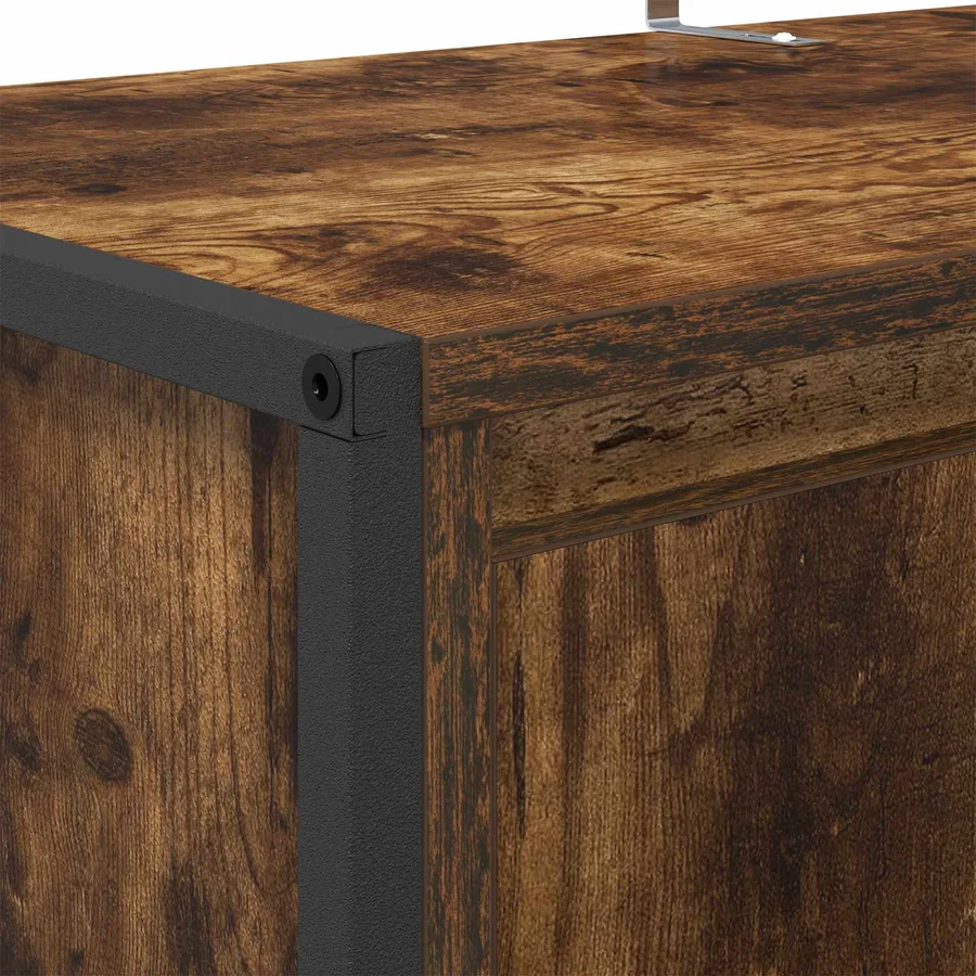 Cabinet à chaussures avec stockage Chêne Fumé 79 x 36 x 100 cm - 9