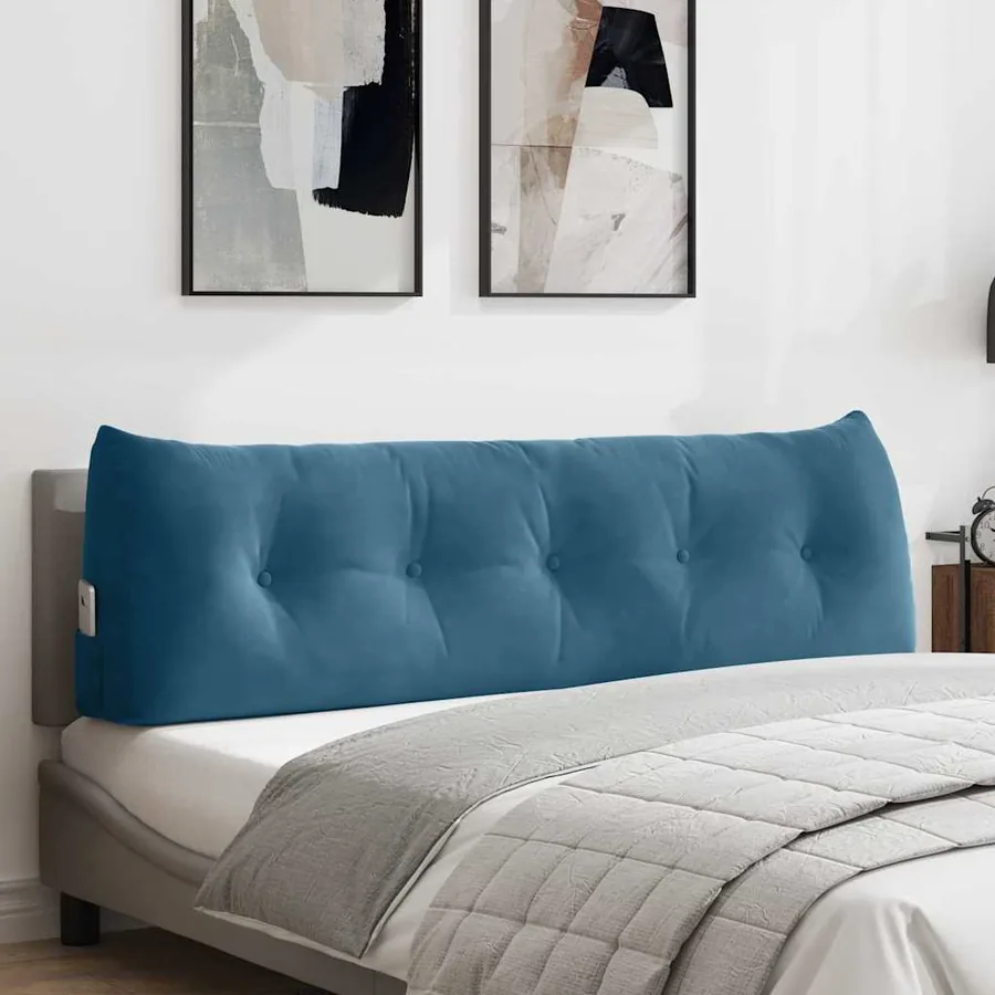Coussin de Dos Bleu 160 x 24 x 50 cm Velours