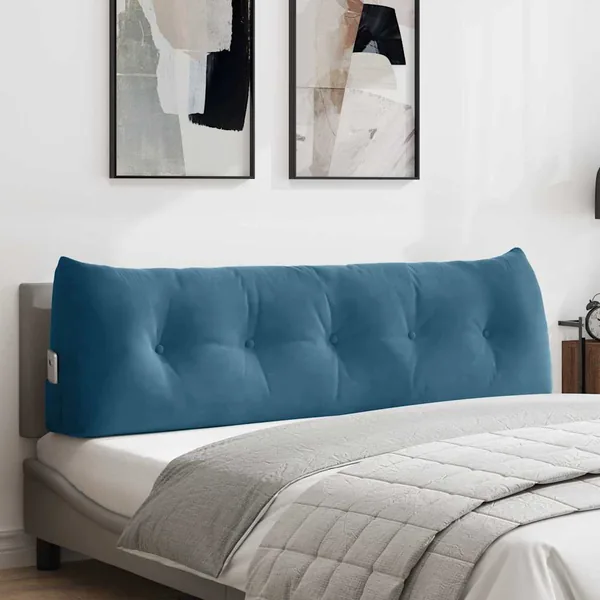 Coussin de Dos Bleu 160 x 24 x 50 cm Velours