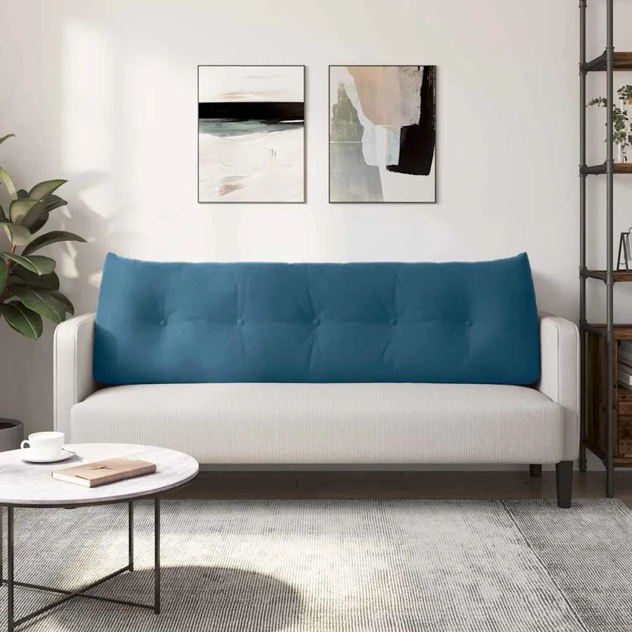 Coussin de Dos Bleu 160 x 24 x 50 cm Velours - 4