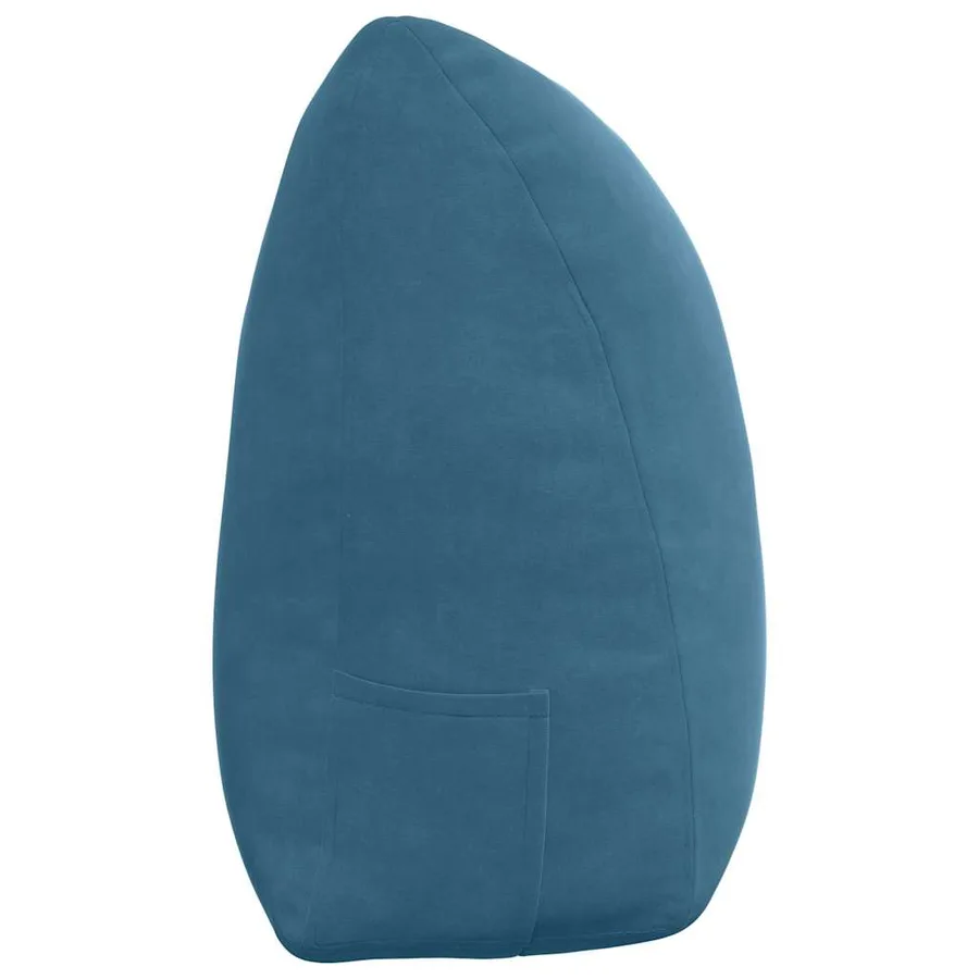 Coussin de Dos Bleu 160 x 24 x 50 cm Velours - 7