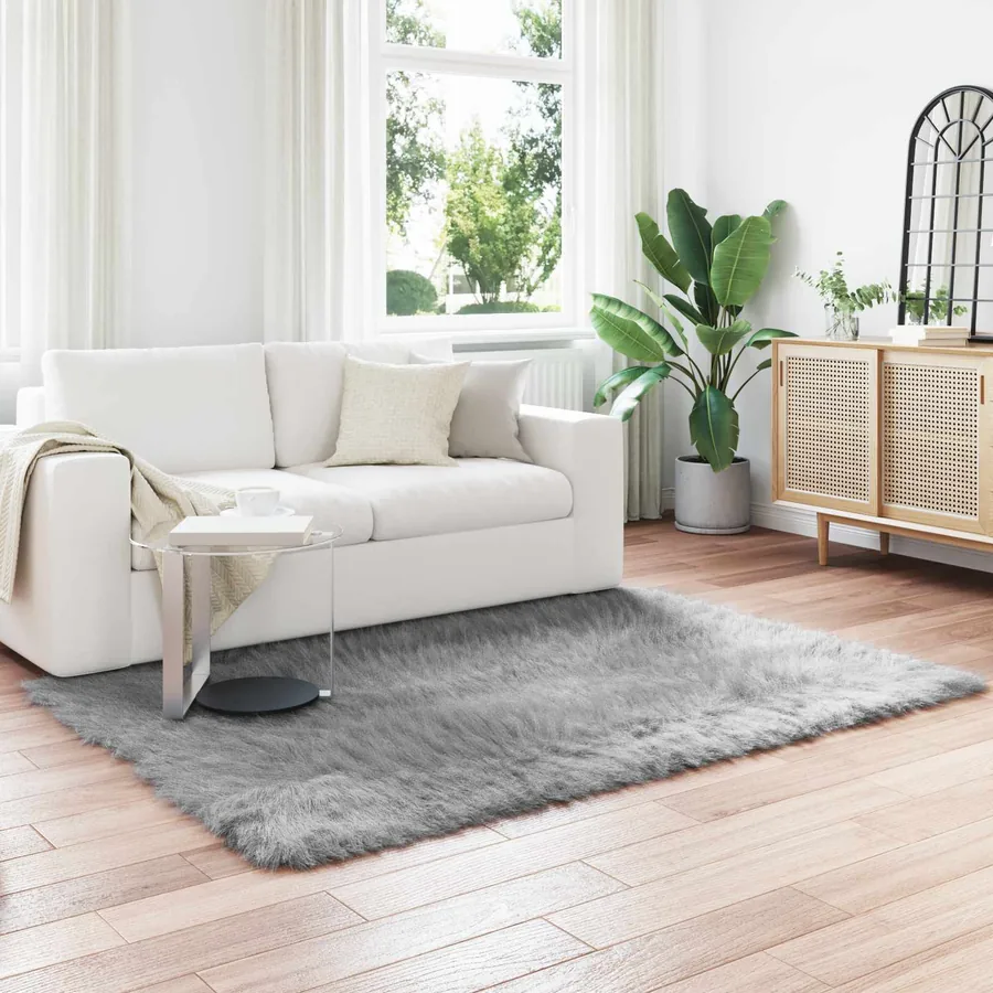 Tapis en fausse TAFALLA Gris 120 x 170 cm Polyester