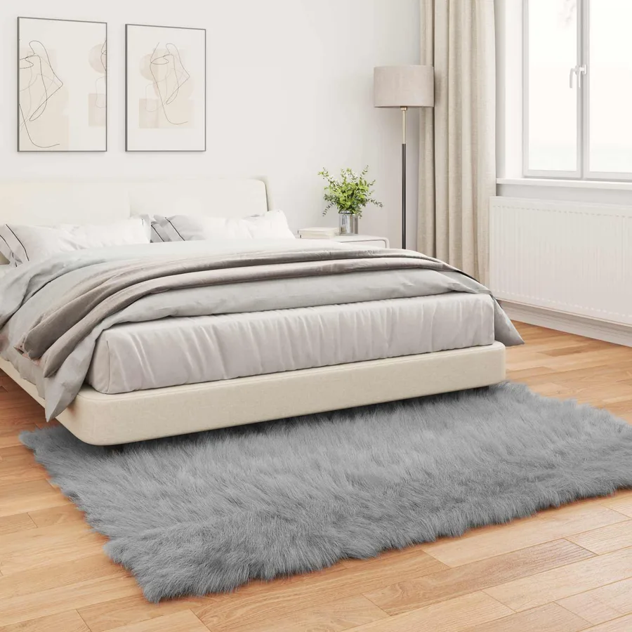 Tapis en fausse TAFALLA Gris 120 x 170 cm Polyester - 4