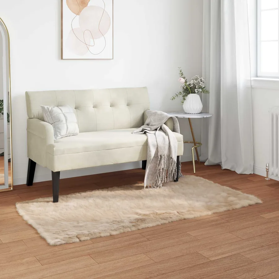 Tapis en fausse TAFALLA Beige 60 x 110 cm Polyester