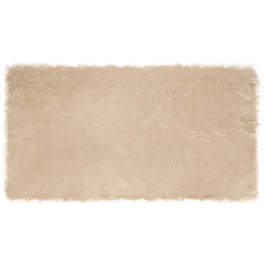 Tapis en fausse TAFALLA Beige 60 x 110 cm Polyester - 2