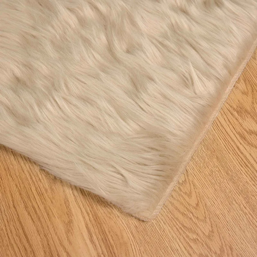 Tapis en fausse TAFALLA Beige 60 x 110 cm Polyester - 7