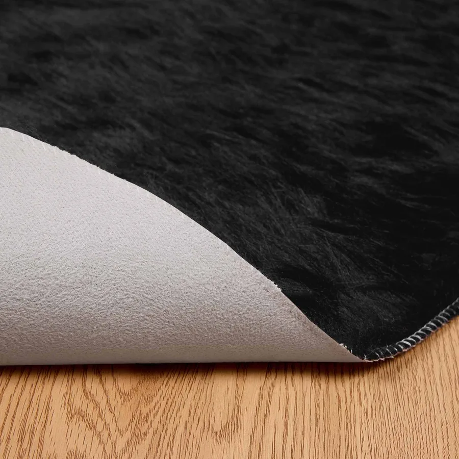 Tapis en fausse TAFALLA Noir Ø 80 cm Polyester - 7
