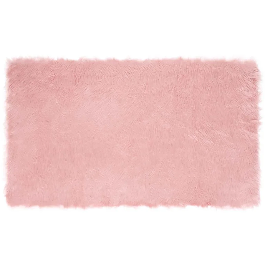 Tapis en fausse TAFALLA Rose 100 x 200 cm Polyester - 2