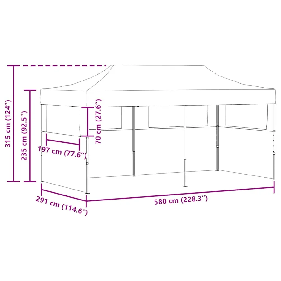 Tente de réception pliable bleue 3 x 6 m - 14