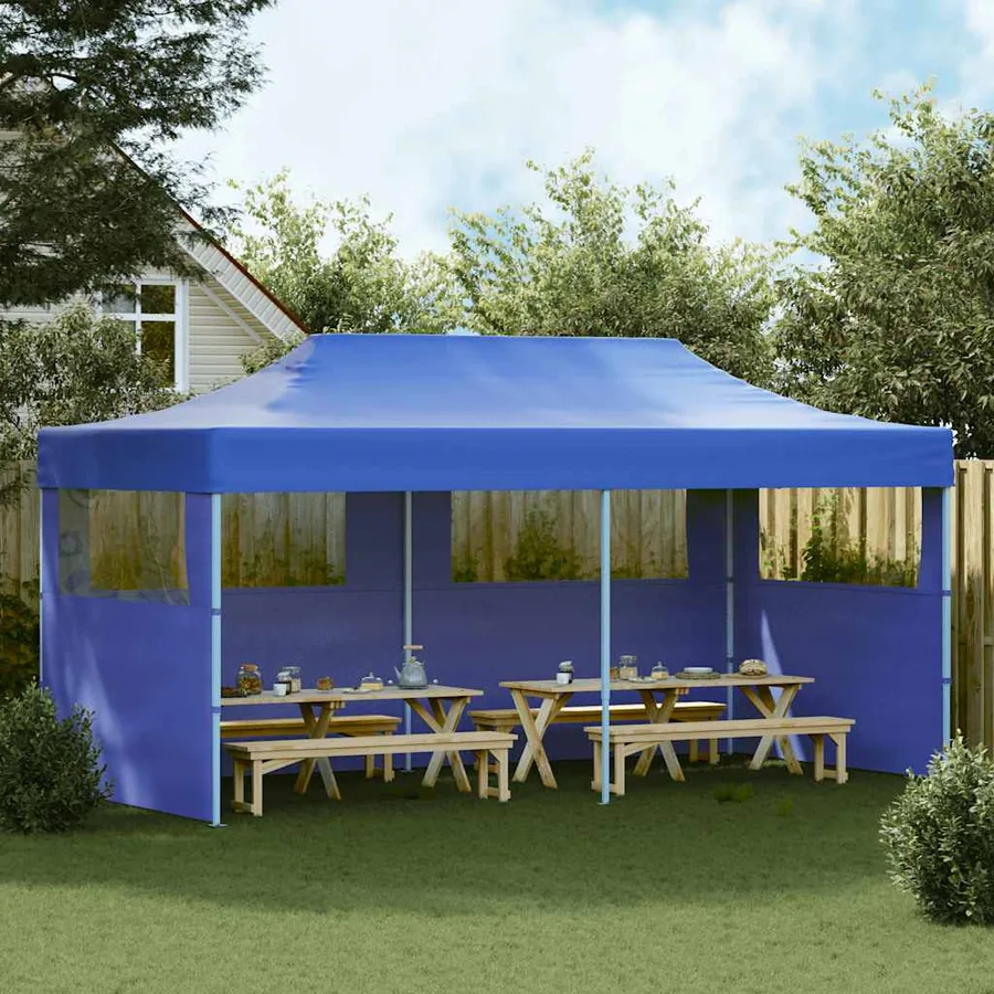 Tente de réception pliable bleue 3 x 6 m - 3