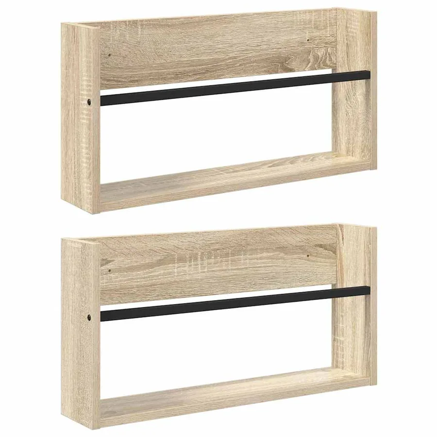 Étagère à magazines 2 pcs Chêne Sonoma 60 x 12 x 30 cm - 2