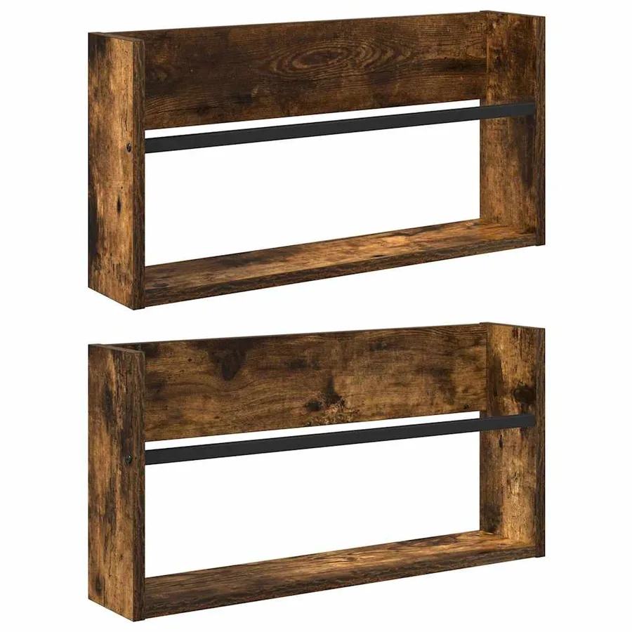 Étagère à magazines 2 pcs Chêne fumé 60 x 12 x 30 cm - 2