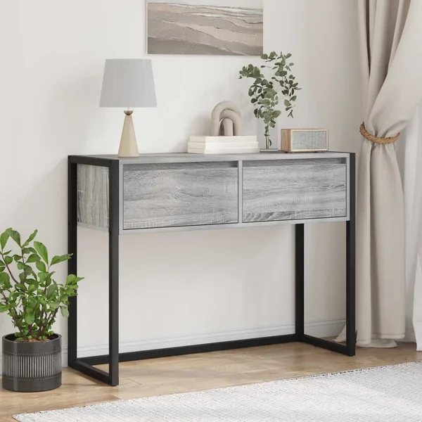Table d'appoint Gris Sonoma 100 x 36 x 75 cm Bois d'ingénierie