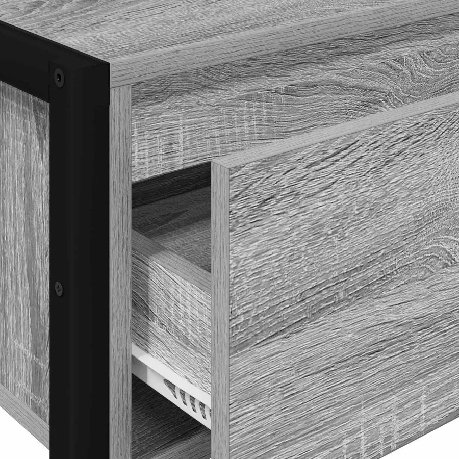Table d'appoint Gris Sonoma 100 x 36 x 75 cm Bois d'ingénierie - 9