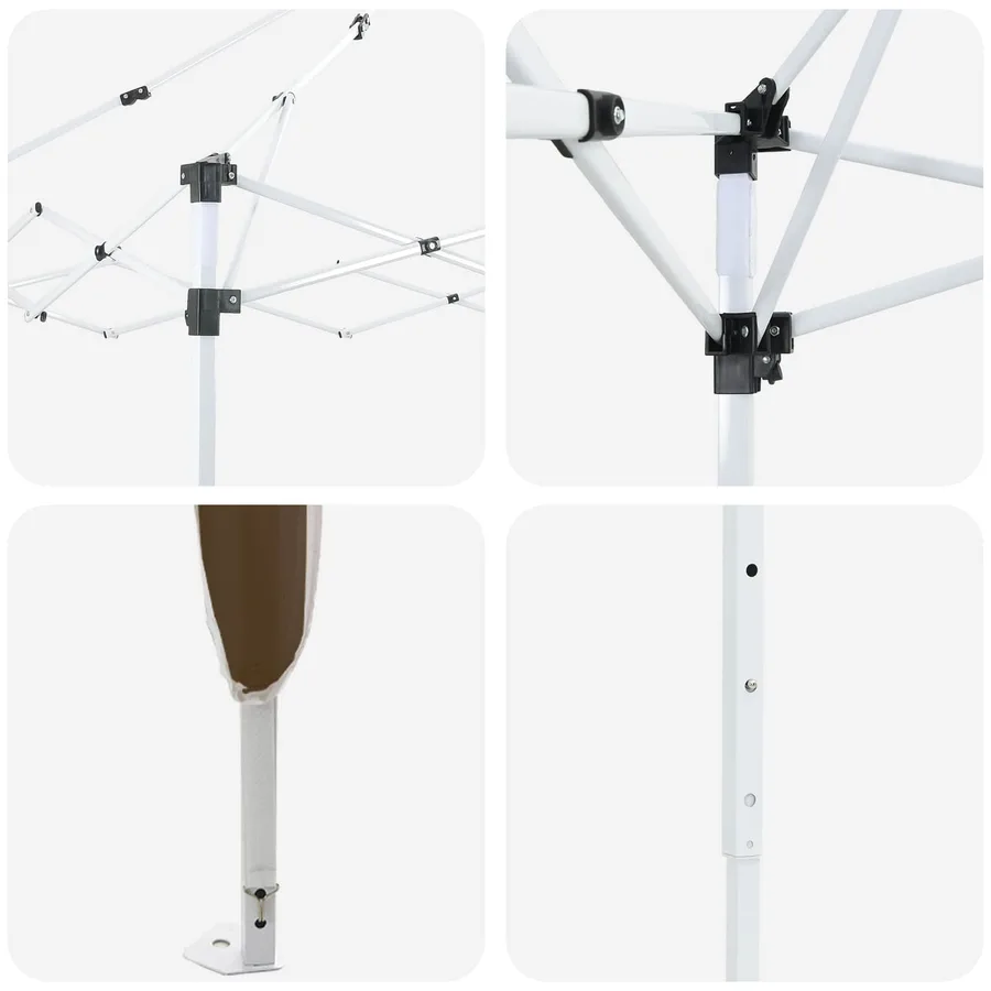 Tente de fête pop-up 290 x 290 x 245 cm Taupe - 13