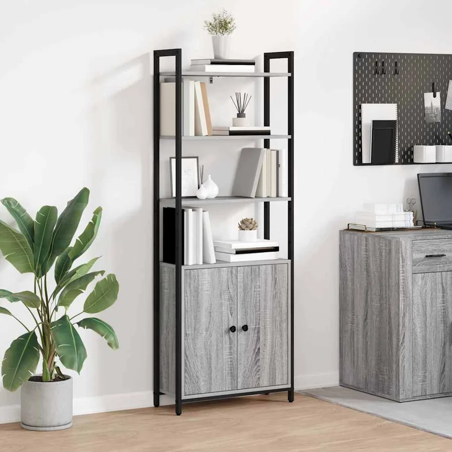 Bibliothèque Gris Sonoma 60 x 24 x 161 cm Bois d'ingénierie