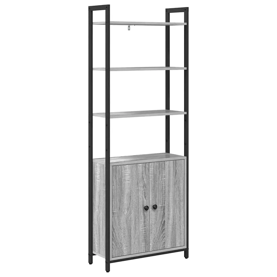 Bibliothèque Gris Sonoma 60 x 24 x 161 cm Bois d'ingénierie - 2