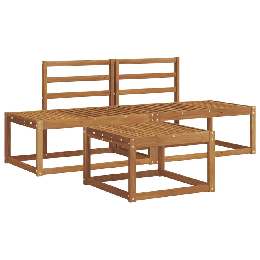 Ensemble de canapés d'extérieur 3 pcs Naturel - 2