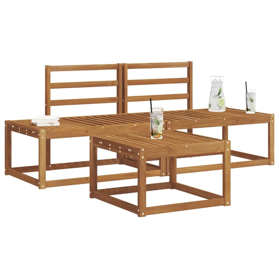 Ensemble de canapés d'extérieur 3 pcs Naturel - 3